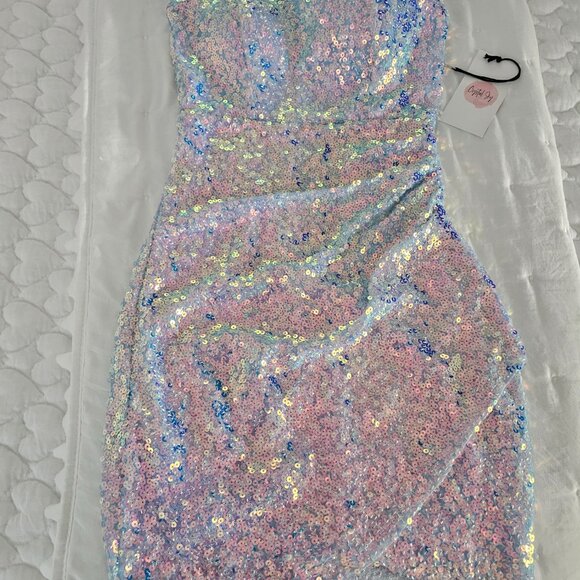 Iridescent ice blue dress Crystal Sky - Picture 3 of 5